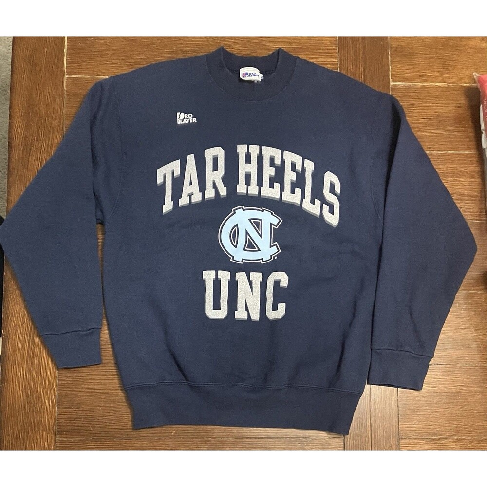 Vintage Mens Size XL North Carolina UNC Pro Player Navy Crewneck Sweater